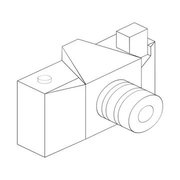 A camera side view Иллюстрация