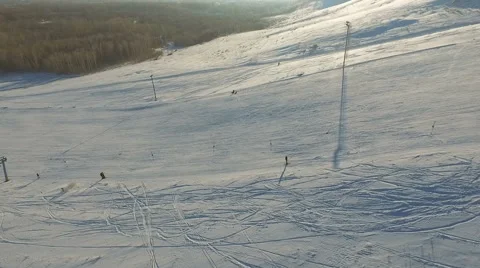 Camera slide downhill the ski resort. Stock Footage 58797742