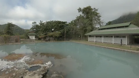 Camera slide left shot see a hot spring at Mae Hong Son, Thailand Stock Footage 101237971