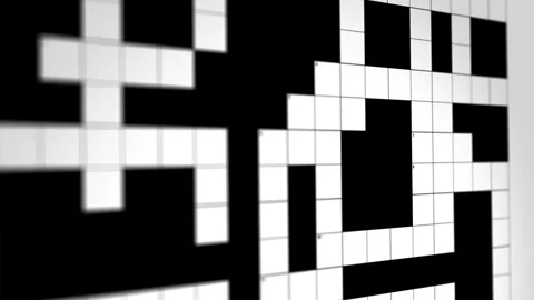 Camera Slides Across Empty Crossword Puzzle 2 Stock Footage 307805120