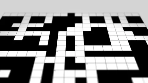 Camera Slides Across Empty Crossword Puzzle Stock Footage 307805121