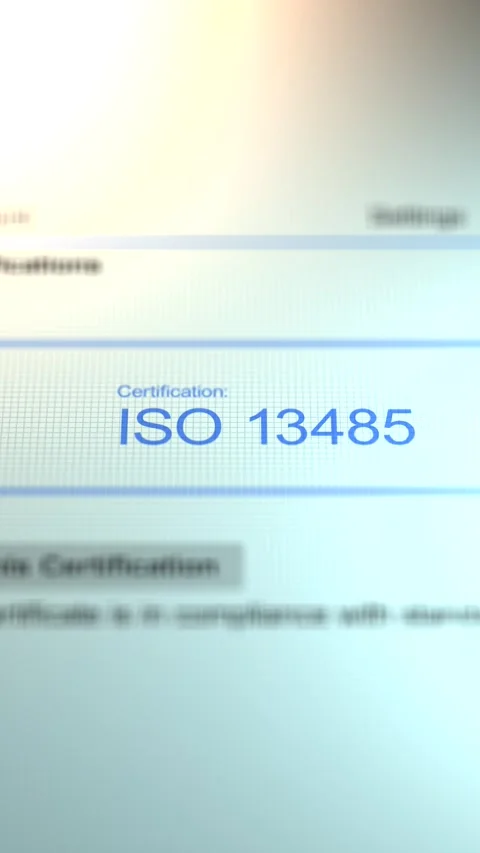 Camera Slides By A Business Certification of ISO 13485 - Vertical Stock Footage 331970443