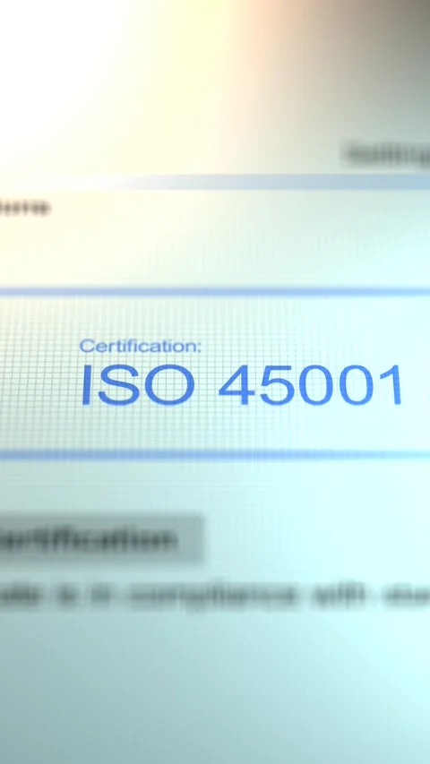 Camera Slides By A Business Certification of ISO 45001 - Vertical Stock Footage 331970448