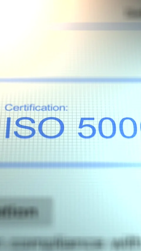 Camera Slides By A Business Certification of ISO 50001 - Vertical Stock Footage 331970450