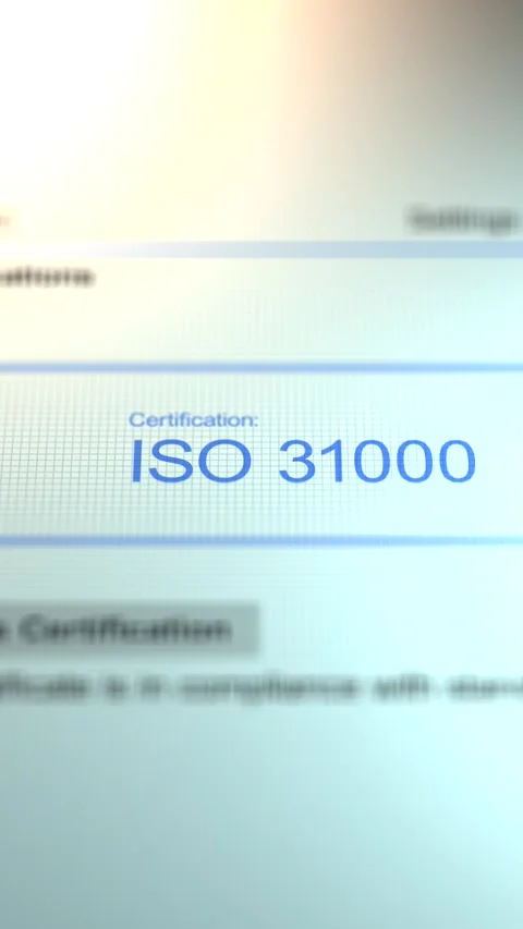 Camera Slides By A Business Certification of ISO 31000 - Vertical Stock Footage 331970451