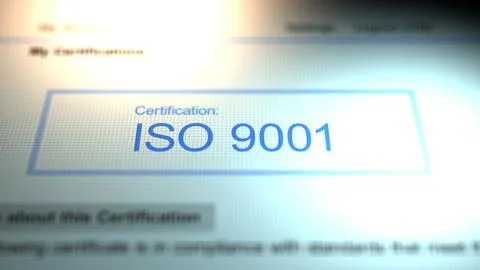Camera Slides By A Business Certification of ISO 9001 10 Illustrazione stock