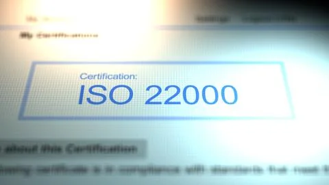 Camera Slides By A Business Certification of ISO 22000 10 Stock Illustration