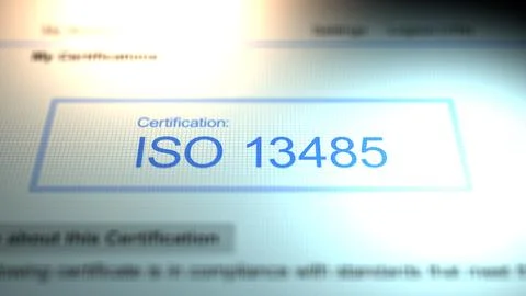 Camera Slides By A Business Certification of ISO 13485 10 Stock Illustration