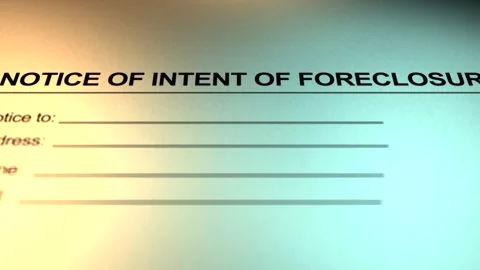Camera Slides over House Foreclosure Paperwork Vídeo Stock 318857546