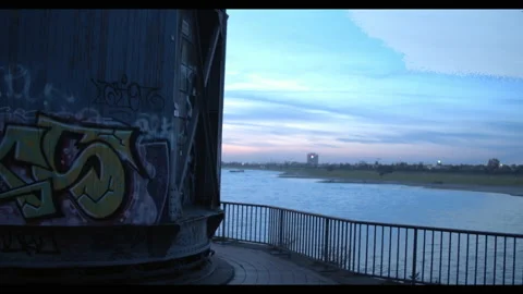 Camera slides in on a river Video stock 238863565