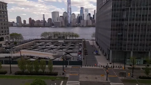 Camera slowly moves up and shows the panorama of New York City. Stock Footage 240687771
