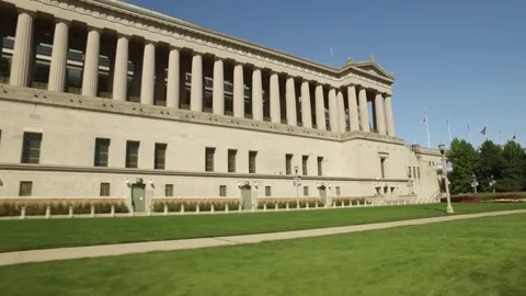 Camera slowly tracks past Chicago's Soldier Field Stock Footage 70706991