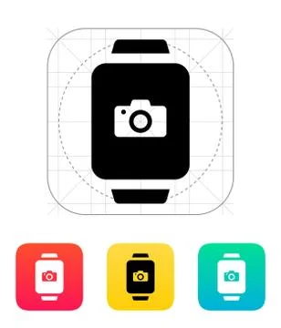 Camera in smart watch icon Stock Illustration
