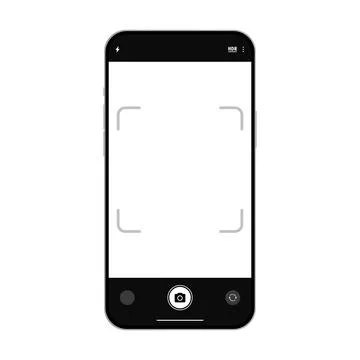 Camera smartphone application blank display mockup template vector illustration Stock Illustration