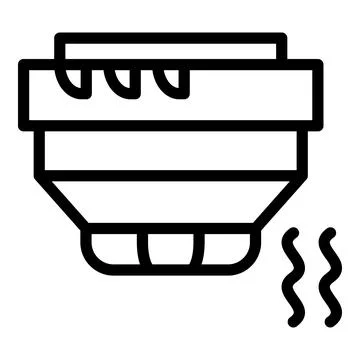 Camera smoke detector icon outline vector. Home system Stockillustratie