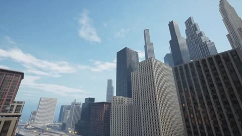 The camera soars over the developed road infrastructure in the center of a Stock Footage 258636764