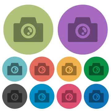 Camera solid color darker flat icons Stock Illustration