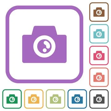 Camera solid simple icons Stockillustratie