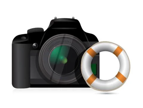 Camera sos concept illustration design over a white background Stock Illustration
