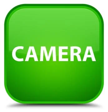 Camera special green square button Stock Illustration