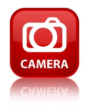 Camera special red square button Stock Illustration