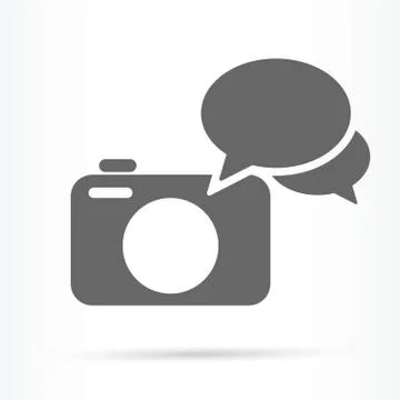 Camera speech bubble icon Stock Illustration