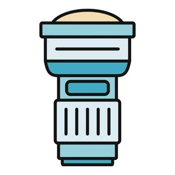 Camera speedlight flash lighting equipment accessory icon Stock Illustration