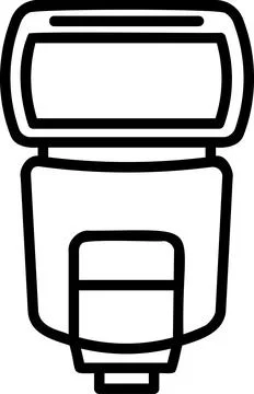 On Camera Speedlite Flash Line Icon Stock Illustration