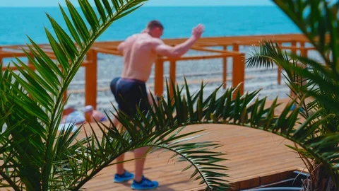 The camera spies how men play sports Stock Footage 108044919