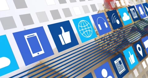 Camera spin sparking diagonal icon tiles sliding thin lines sweeping revealing Stock Footage 323336052