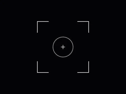 Camera square focus target vector illustration on black background. Photo camera Stock Illustration