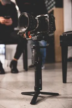 Camera Stabilizer with Cinema Camera Stock Photos