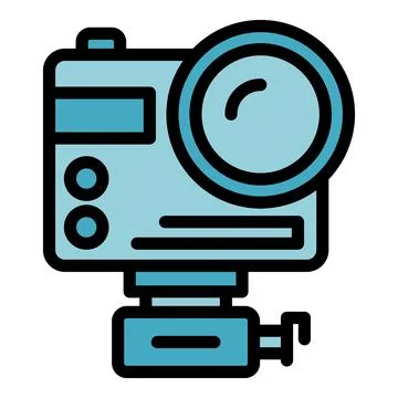 Camera stand icon vector flat Stock Illustration