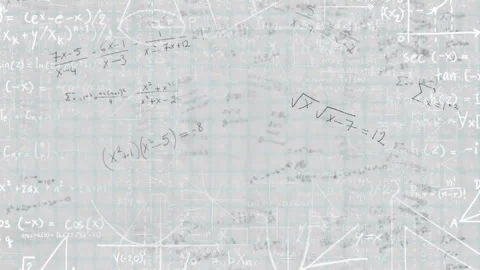 Camera starting panning over graph paper showing sine cosine steps then algebra Vídeo Stock 311216790