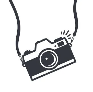 Camera with strap icon symbol vector Stock Illustration