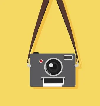Camera with strap Illustrazione stock