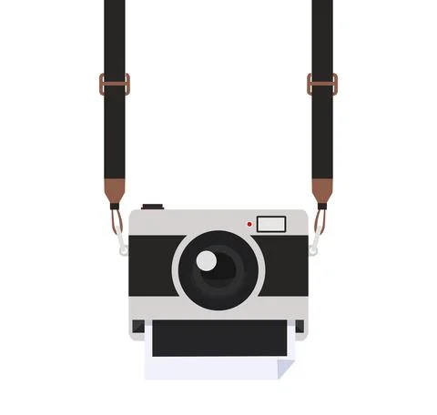 Camera strap with picture vector Stock Illustration