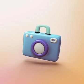 Camera - stylized 3d CGI icon object - Stock Illustration