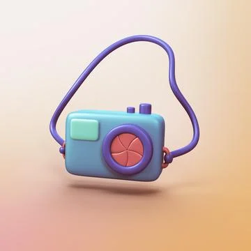 Camera - stylized 3d CGI icon object Stock Illustration