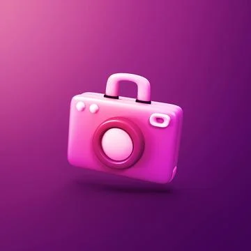 Camera - stylized 3d CGI icon object -, Not gen Ai Stock Illustration