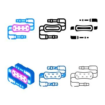 Camera stylized strap color icon vector Illustrazione stock