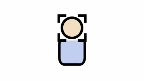 Camera subject focus - clean and modern Photography and videography icon Stock Footage 335765999