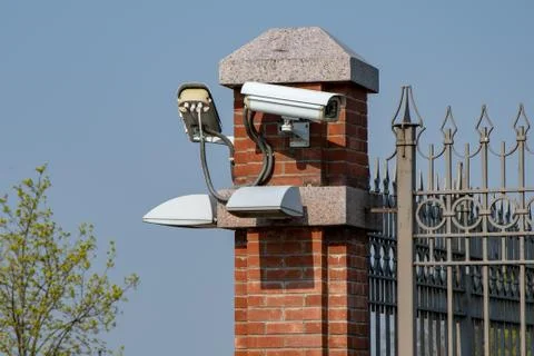 Camera surveillance and control, tracking of territories, video recording Stock-Fotos