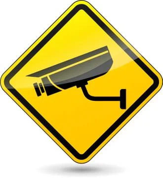 Camera surveillance sign Stock Illustration