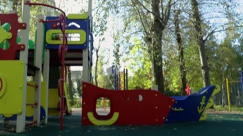 Camera on a swing in city park. Stock Footage 81902439