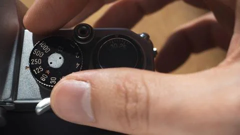 Camera, switching camera modes. Photographer Stock Photos