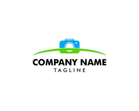 Camera swoosh style logo template Иллюстрация