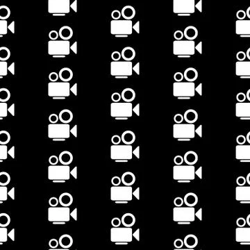Camera symbol seamless pattern Illustrazione stock