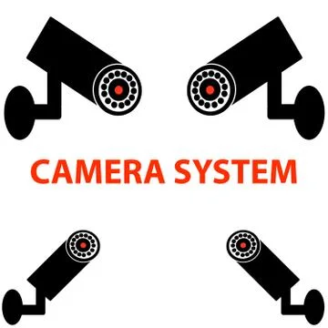 Camera system on white background Stock Illustration