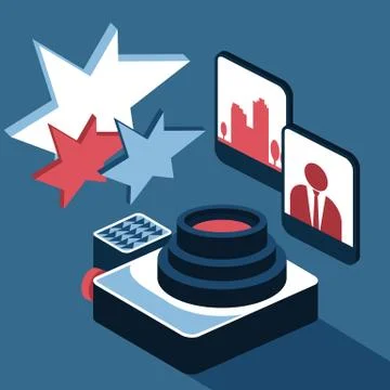 Camera on table Stock Illustration